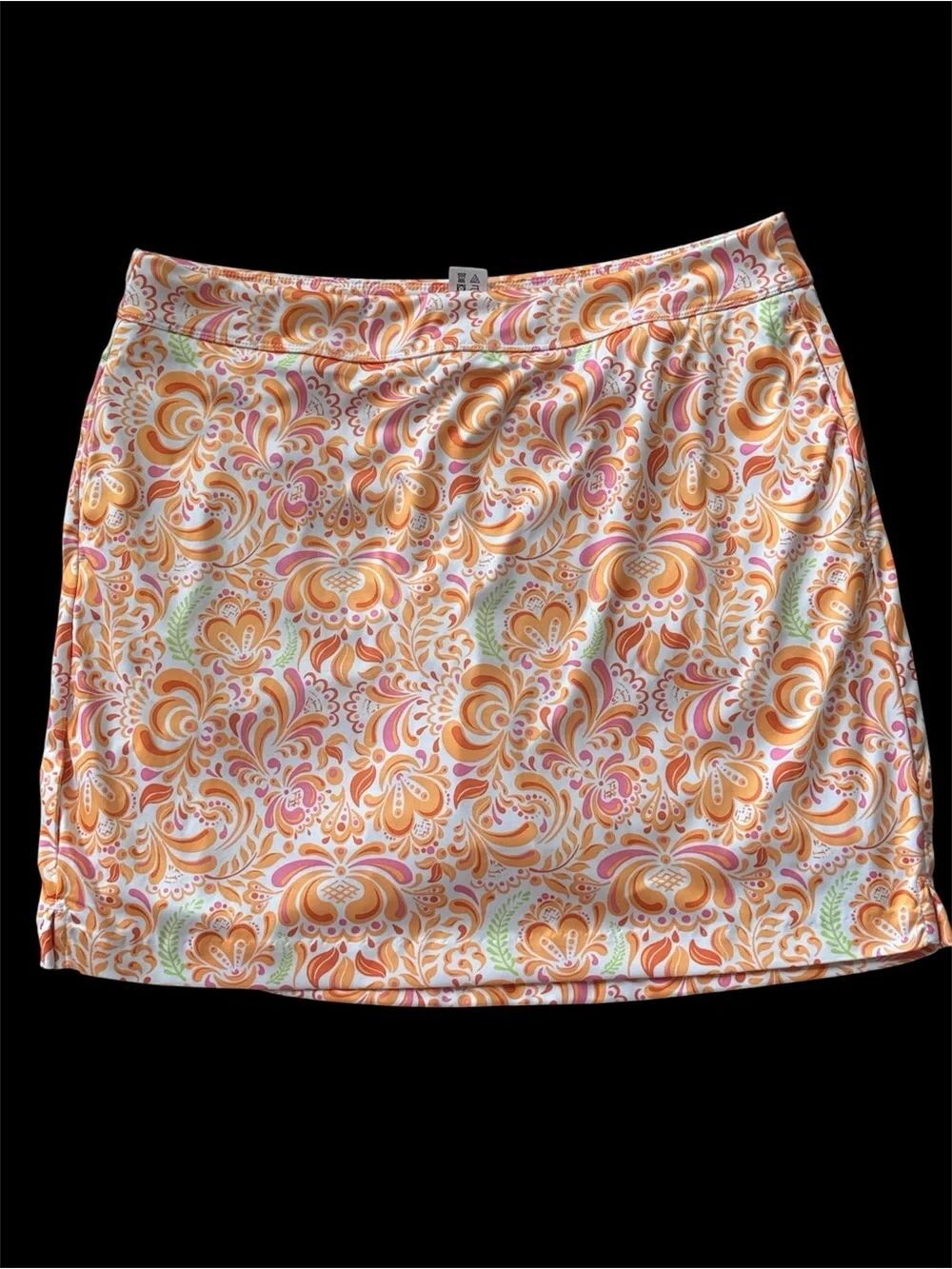 Greg Norman Collection Orange Floral-Print Golf Skort!